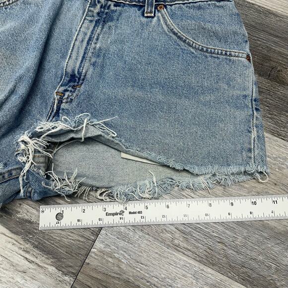 Vintage 90s Levis 950 Orange‎ Tab Blue Womens 10 Relaxed Fit Cut Off Jean Shorts - Picture 10 of 11